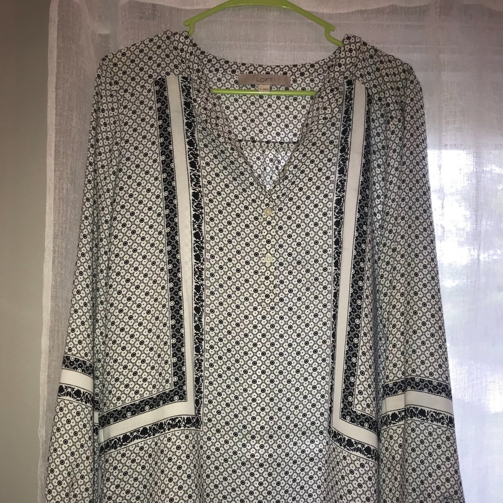 Black and white blouse from the Loft